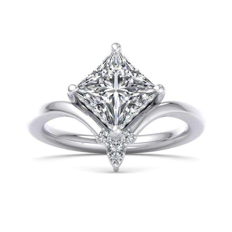 Radiant Tiered Sparkle Princess Lab Grown Diamond Center Engagement Ring