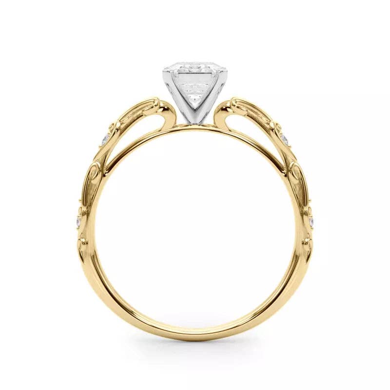 Vintage Inspired Emerald Engagement Ring