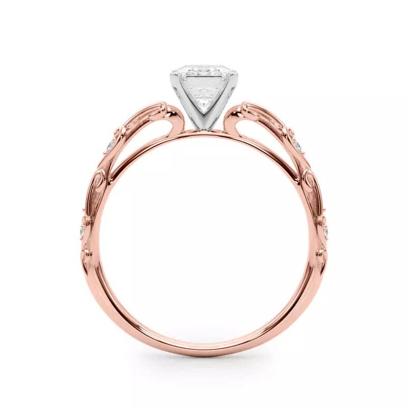 Vintage Inspired Emerald Engagement Ring