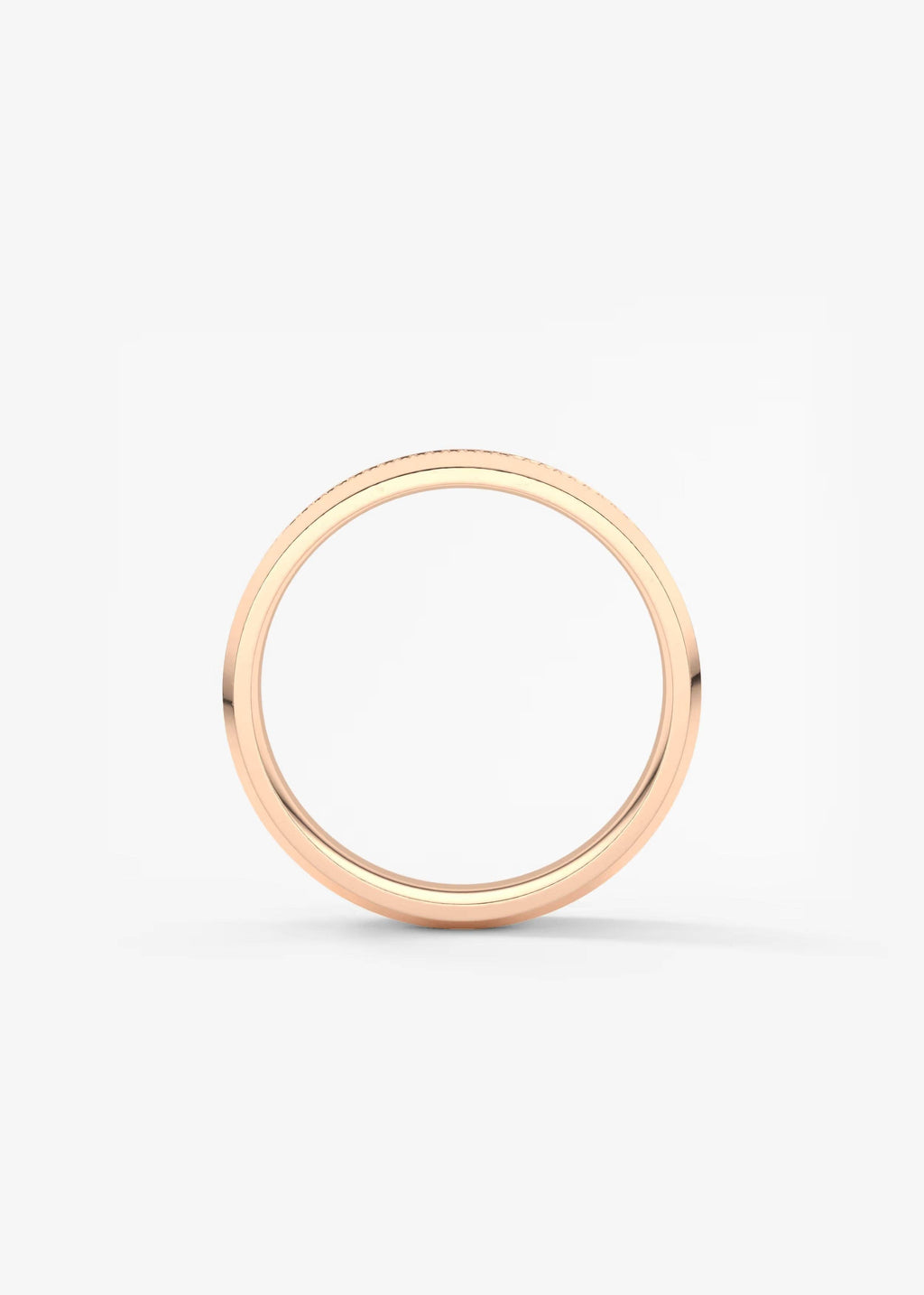 Gold Band with Polished Top and Knurled Texture Sides