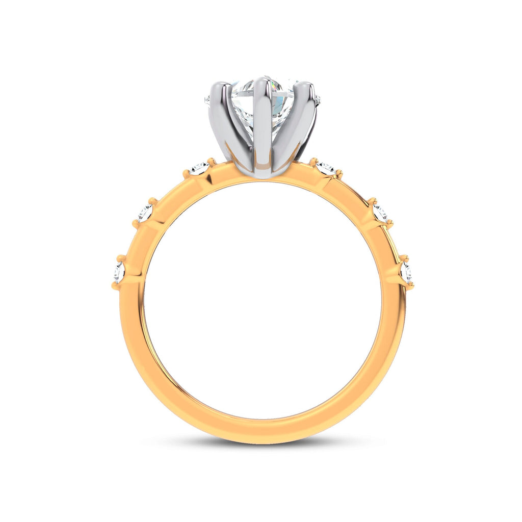 Starlight Spaced Diamond Engagement Heart Ring