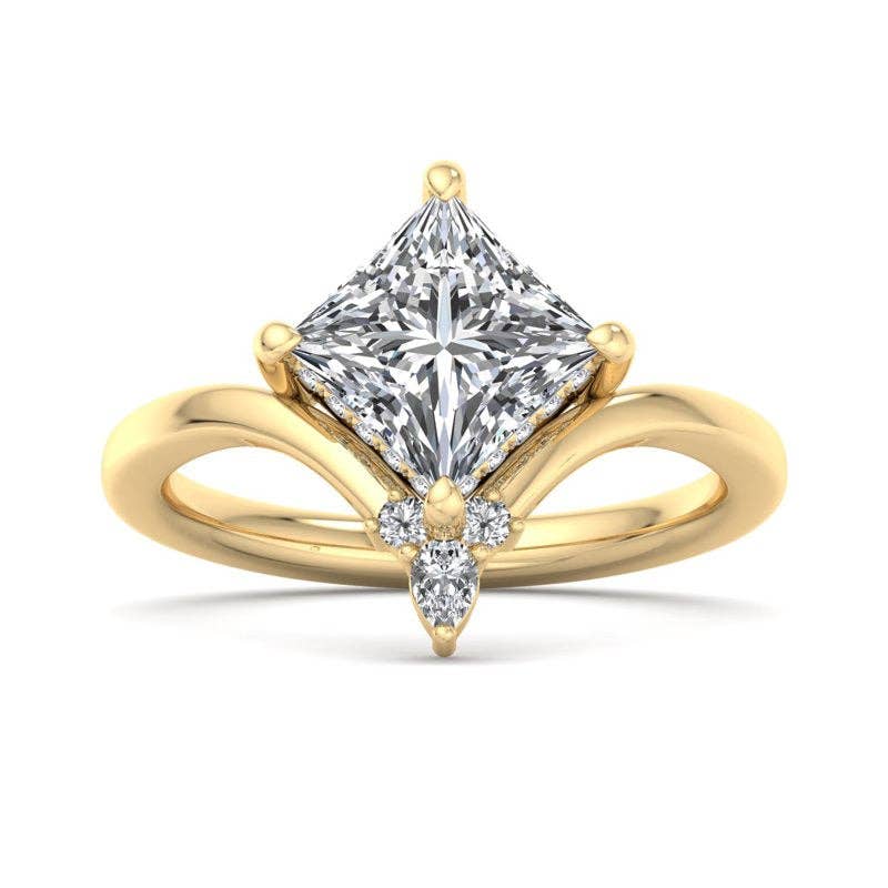 Radiant Tiered Sparkle Princess Lab Grown Diamond Center Engagement Ring