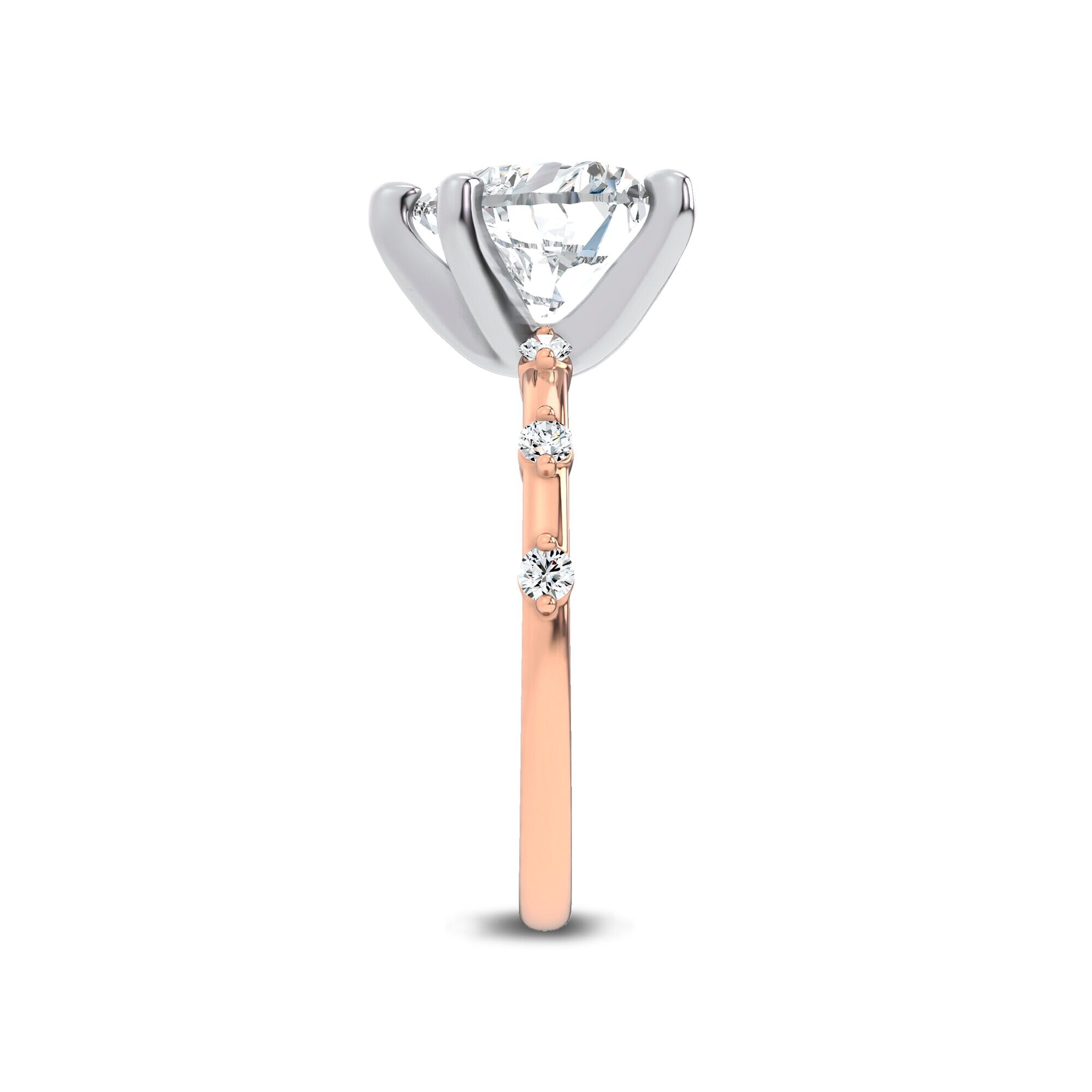 Starlight Spaced Diamond Engagement Heart Ring