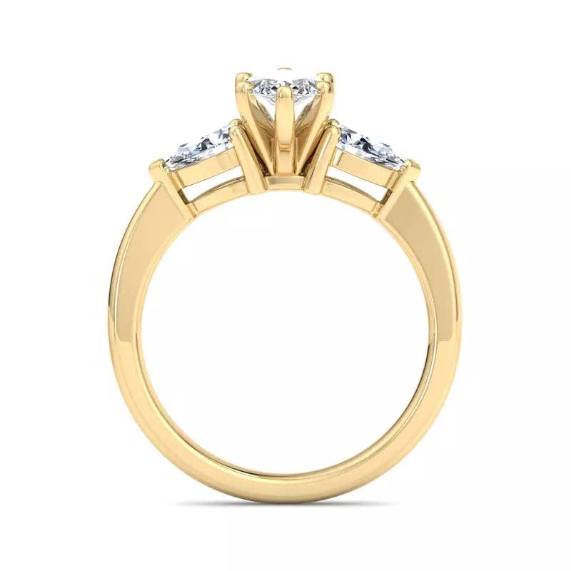 Three-Stone Lab Marquise Engagement Ring