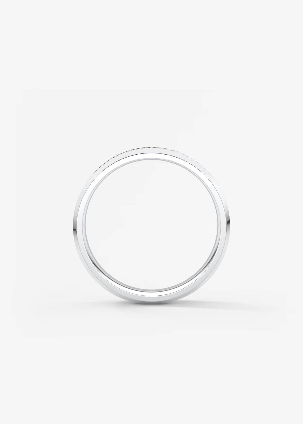 Gold Band with Polished Top and Knurled Texture Sides