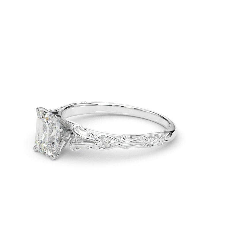 Vintage Inspired Emerald Engagement Ring