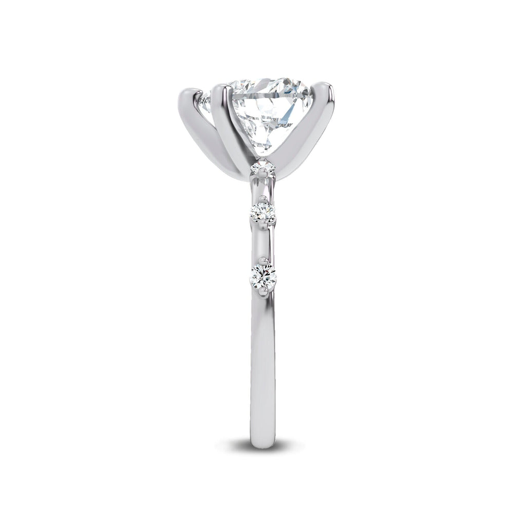 Starlight Spaced Diamond Engagement Heart Ring