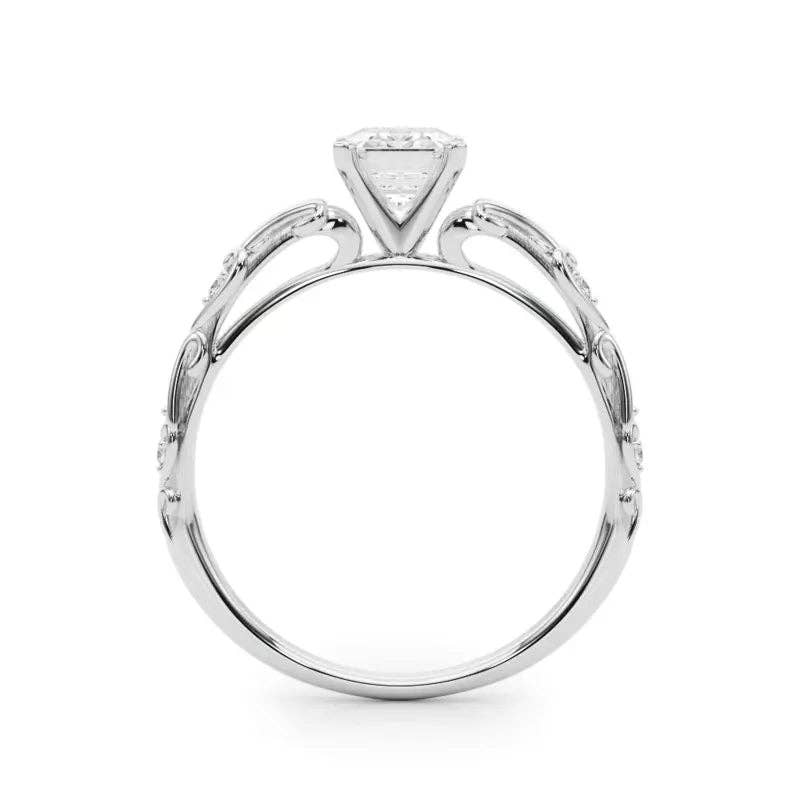 Vintage Inspired Emerald Engagement Ring