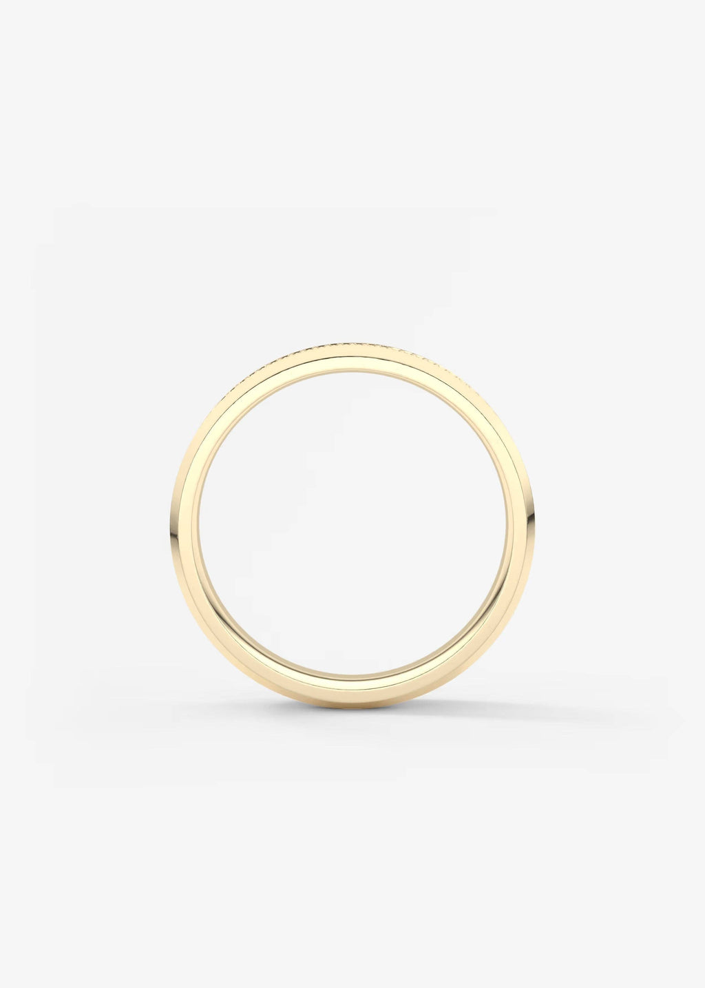 Gold Band with Polished Top and Knurled Texture Sides